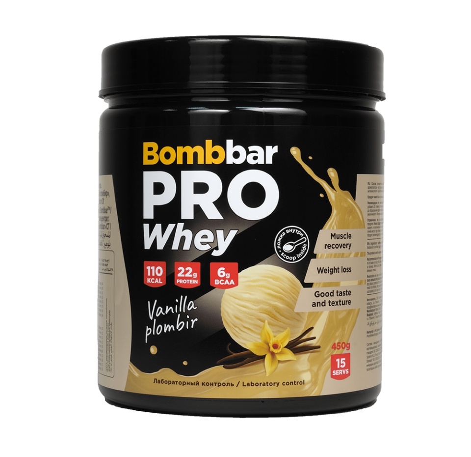 

Коктейль протеиновый Bombbar Whey Ванильно-сливочный пломбир 450 г