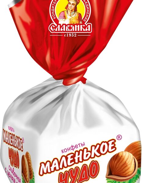 Конфеты Славянка Маленькое чудо сливочное с целым орехом