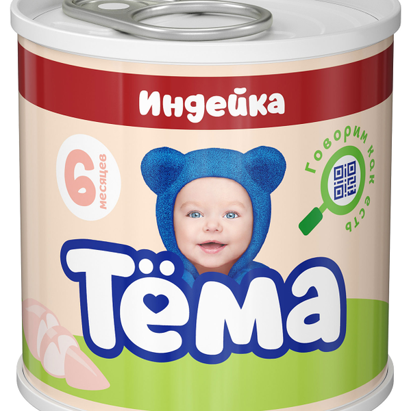 Пюре мясное Тема с индейкой с 6 мес., 90 г