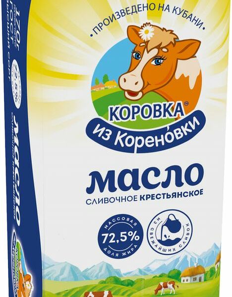 Масло Коровка из Кореновки Крестьянское сливочное 72.5% 170г