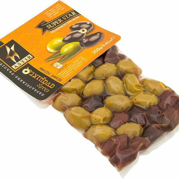 Оливки Astir Ассорти традиционное с косточкой, 250г