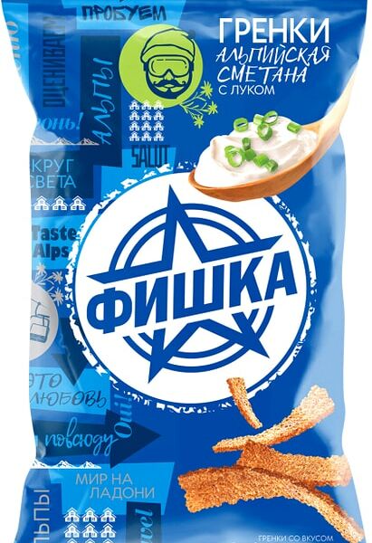 Гренки Фишка Альпийская сметана с луком 120г