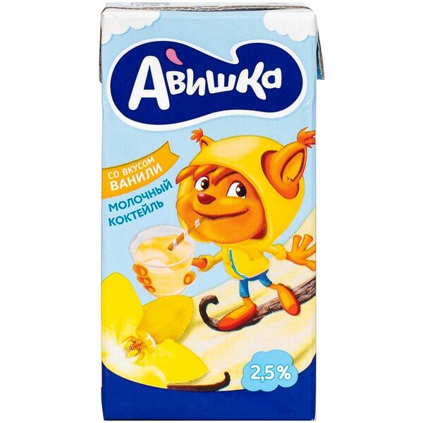 Коктейль молочный Авишка ванильный 2.5%, 200мл