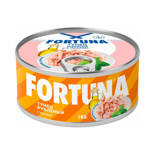 

Тунец Fortuna рубленый в масле 185 г