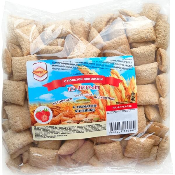 Подушечки СахарOFF Клубника на фруктозе 200г