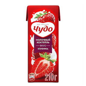 Коктейль молочный Чудо вкус Клубника 2%