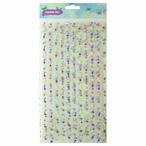 28437 Органза в горошек, 50см*75см (+/-2см), 100 % п/э, голубой