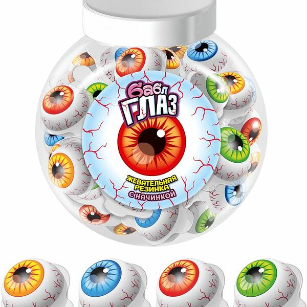 Жевательная резинка Канди Клаб Бабл глаз с начинкой в ассортименте 1 шт, 12г