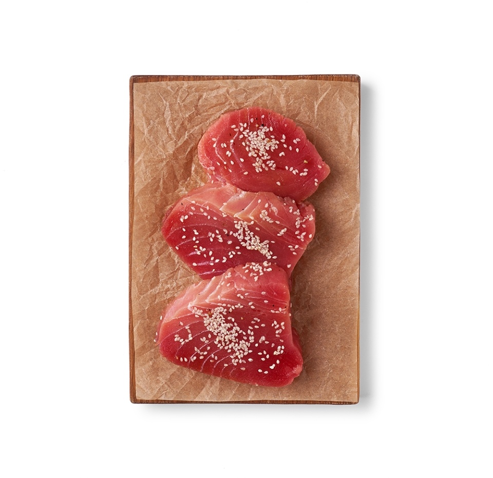 

Тунец филе-куски маринованные с кунжутом вес