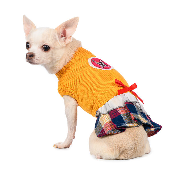 Платье-свитер для кошек и собак M желтый (унисекс)