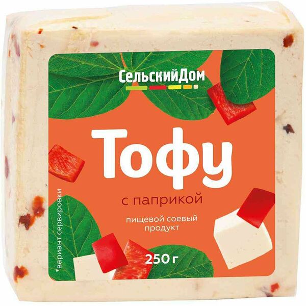 Пищевой продукт соевый Сельский дом Тофу с паприкой