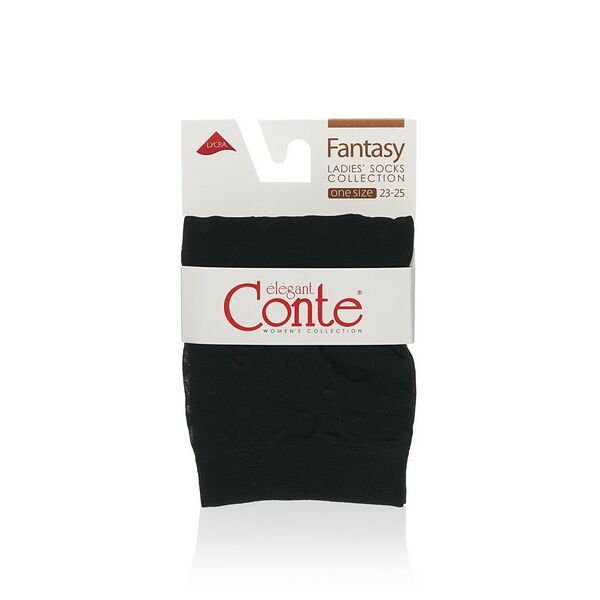 Женские капроновые носки Conte Fantasy , ромбики , Nero , р.23-25
