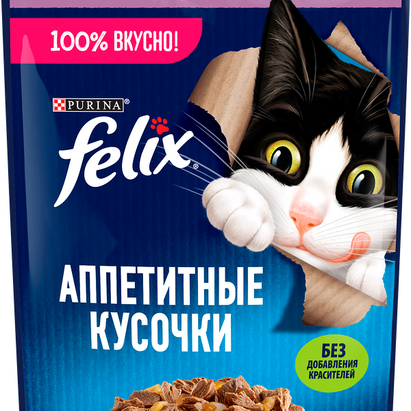 Корм для кошек Felix Аппетитные кусочки с ягнёнком в желе