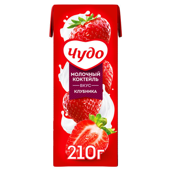 Коктейль молочный Чудо Клубника 2% 200 мл