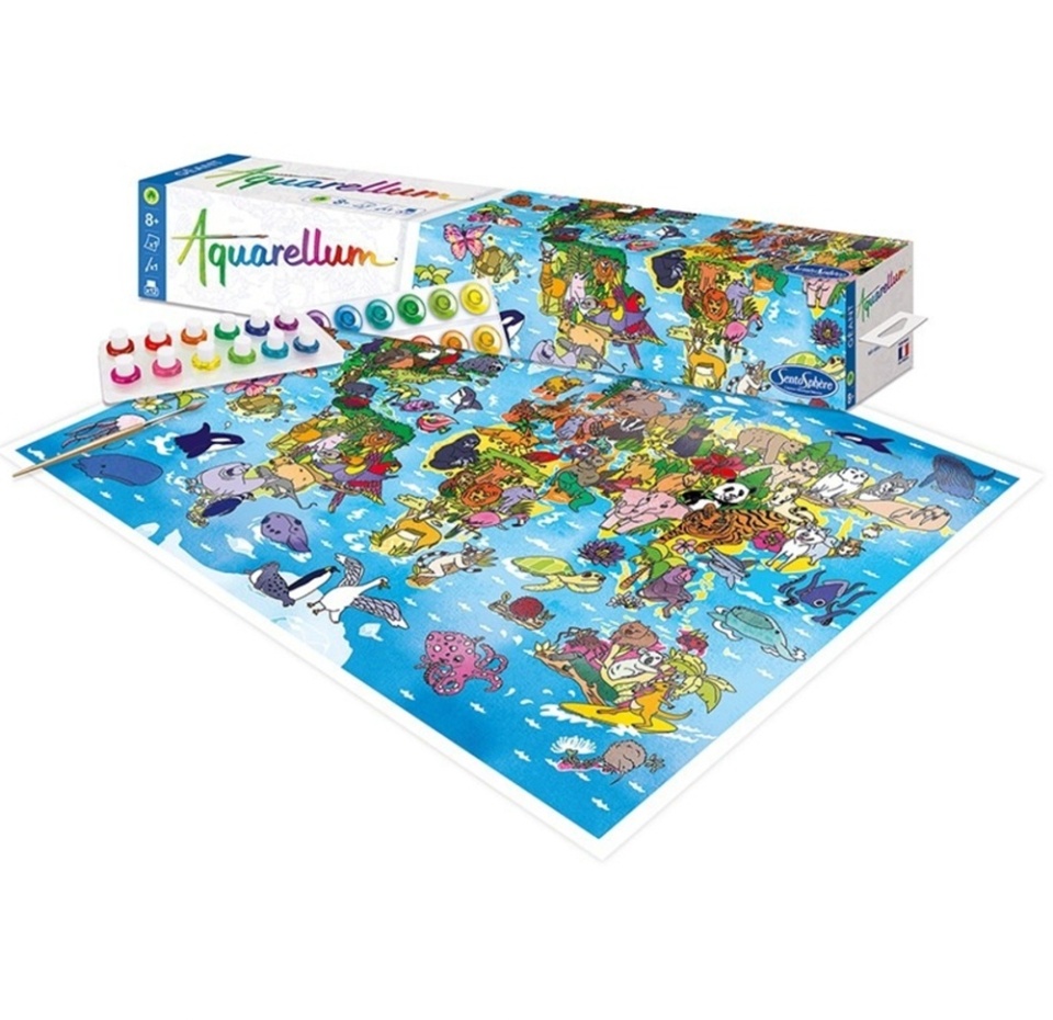 

Раскраска акварельная большая «Планисфера» 7+, SentoSphere, 1 шт., Франция