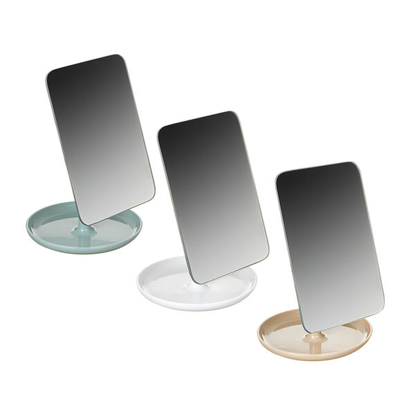 Юниlook зеркало настольное, пластик, стекло, 12,5х24см, 3 цвета, 1862