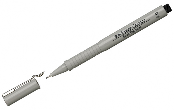 Ручка капиллярная Faber-Castell Ecco Pigment черная, 0,6 мм