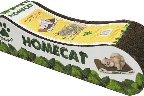 Когтеточка для котят Homecat Mini Мятная волна картон 41*12*10см