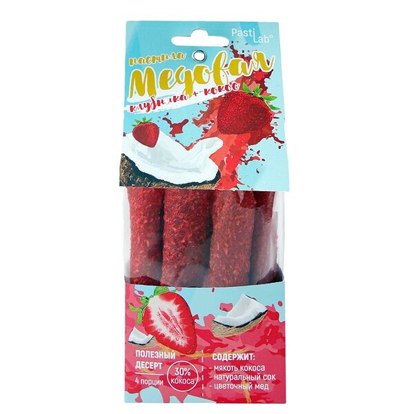 Пастила фруктово-ягодная PastiLab Клубника с кокосом с мёдом