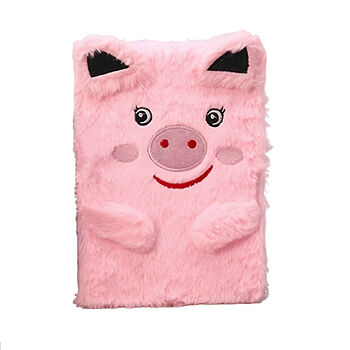 Блокнот плюшевый iLikeGift Funny Рig, цвет розовый, 80 листов