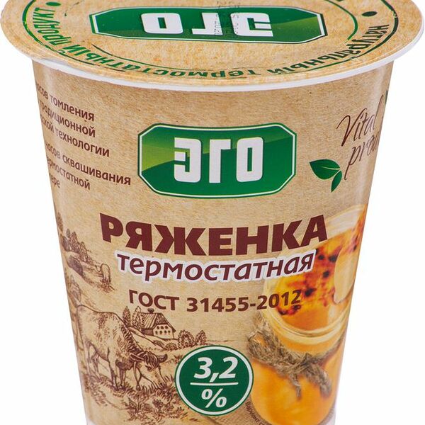 Ряженка Эго термостатная 3.2%, 300г