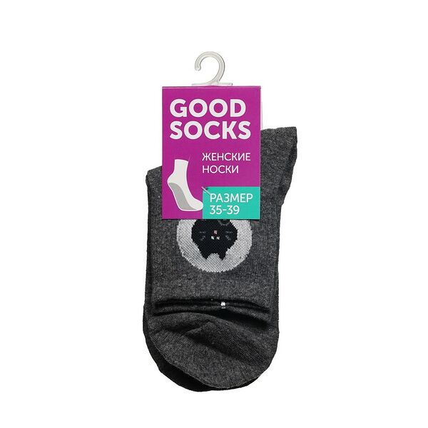 Женские носки Good Socks Кот, темно-серые, р.35-39
