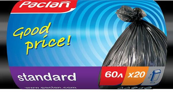 Мешки для мусора Paclan Standard, 60 л, 20 шт.