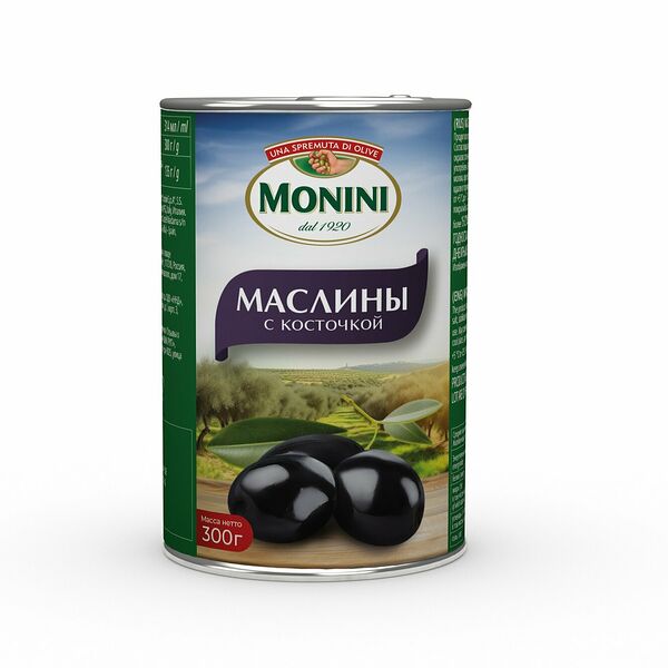 Маслины Monini с косточкой 300 г
