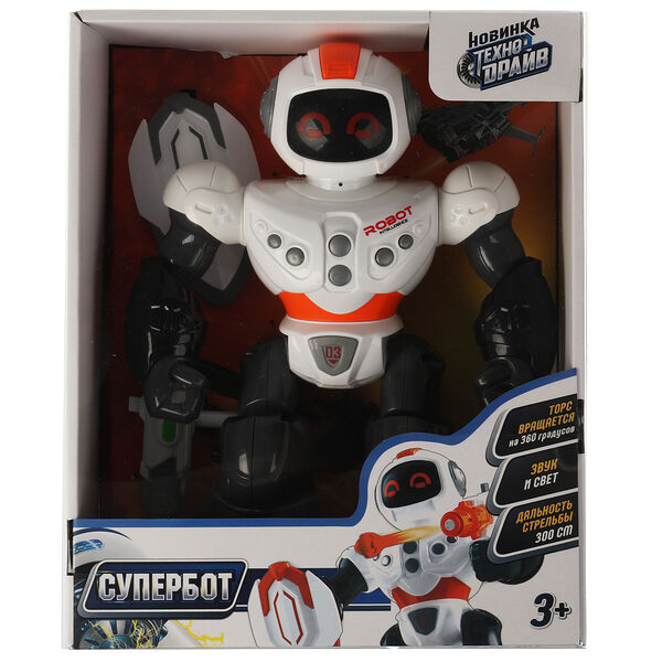 Робот на бат супербот, на бат, свет/звук, в коробке 24*11*30см