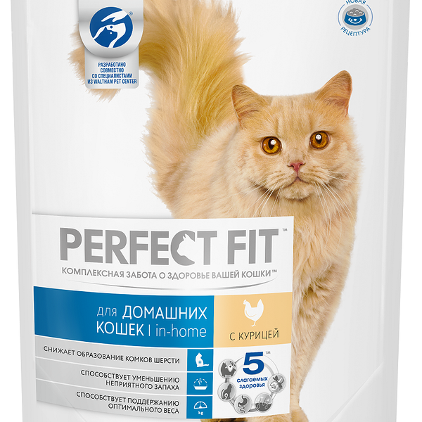 Корм сухой Perfect Fit для домашних кошек с курицей