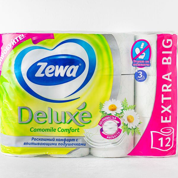 Туалетная бумага ZEWA DELUXE Ромашка ,12 рулонов