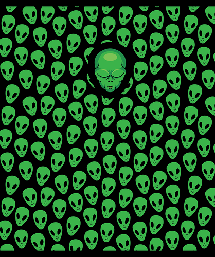 Тетрадь общая ПЗБМ Инопланетный гость, А5 48 листов в клетку на скрепке, Арт. 27735 в ассортименте