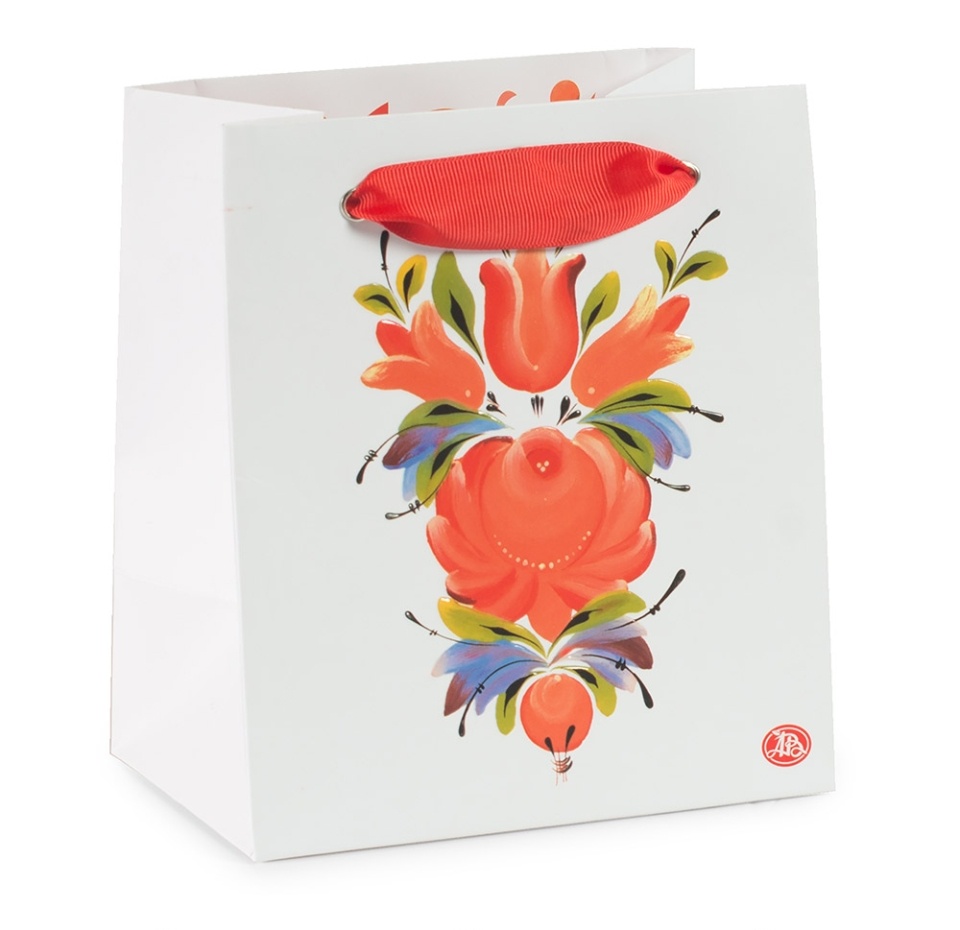 

Пакет подарочный Азбука Вкуса Жостовская роза 15х17х10 см бумажный 1 шт