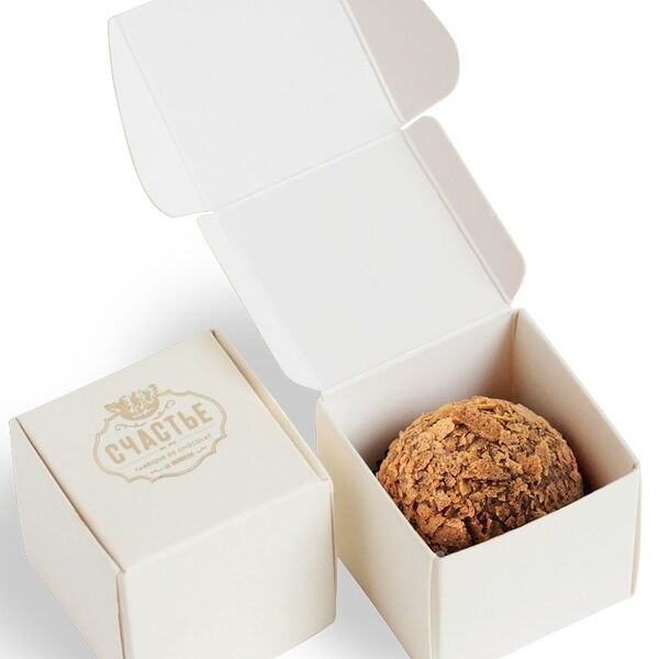 Шоколадная конфета Счастье Гранд Трюфель с карамелью и грецким орехом