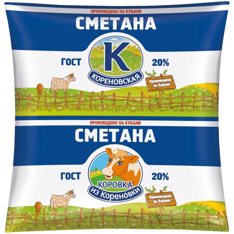 

Сметана Коровка из Кореновки Кореновская 20%, 400 г