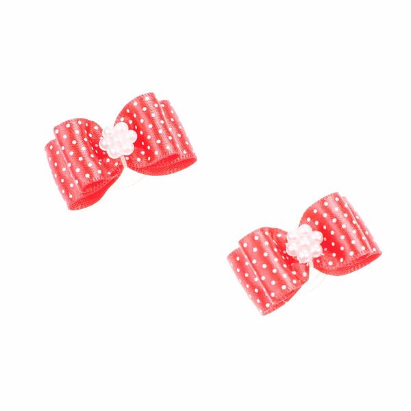 Petmax Бантик объемный красный с цветочком 2шт
