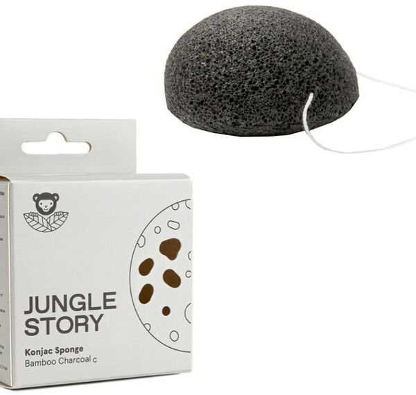 Спонж конняку Jungle Story Мягкий & активированный уголь