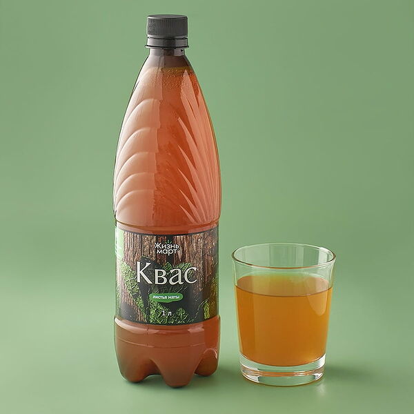 Квас домашний  на листьях мяты