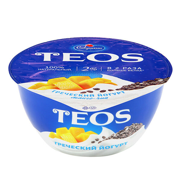 Йогурт Греческий Теос 2% Манго-Чиа