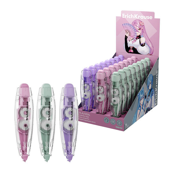 Корректирующая лента ErichKrause Spin Manga 5ммх6м, 1 шт, дизайн в ассортименте