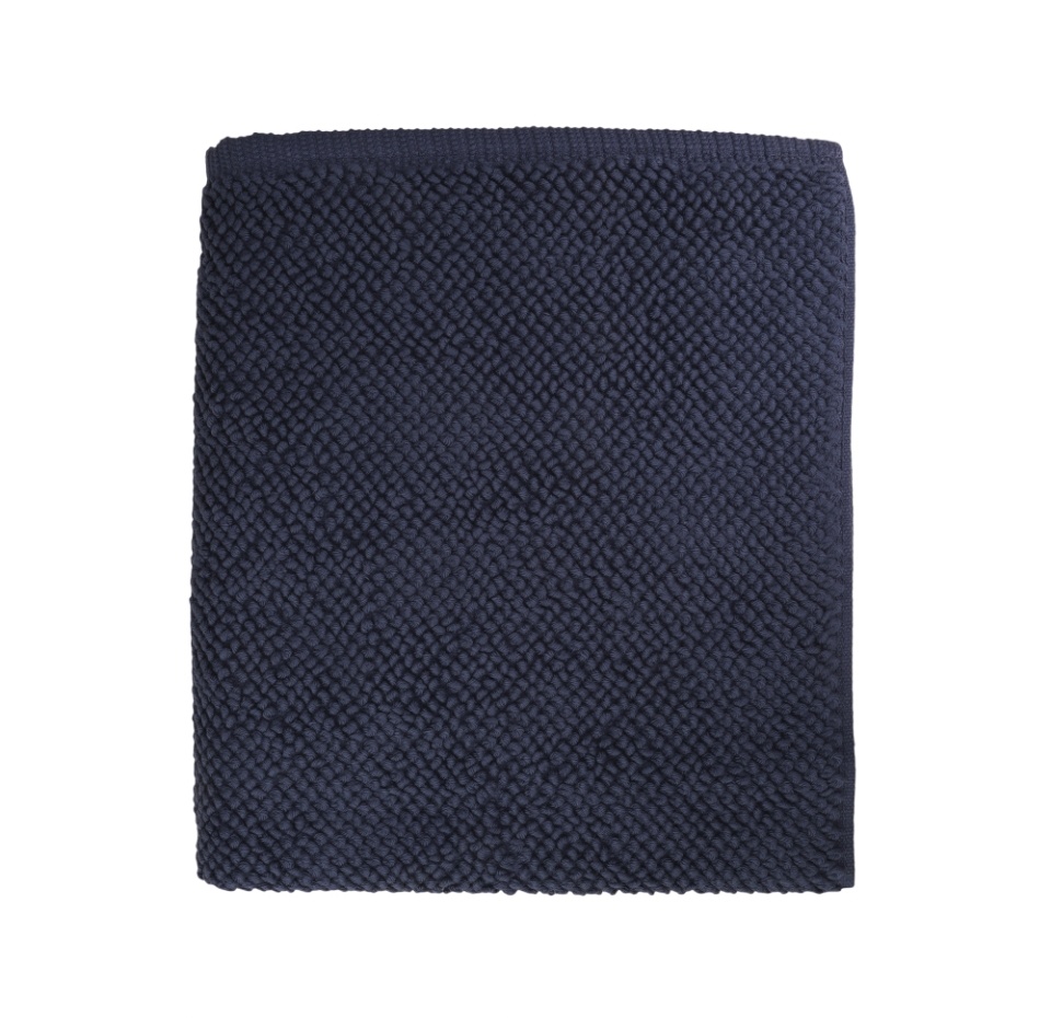 

Коврик для ванной ворсовый из чесаного хлопка темно-синего цвета из коллекции Essential, 50х80 см Tkano