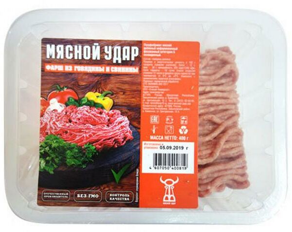 Фарш Мясной удар свино-говяжий, домашний