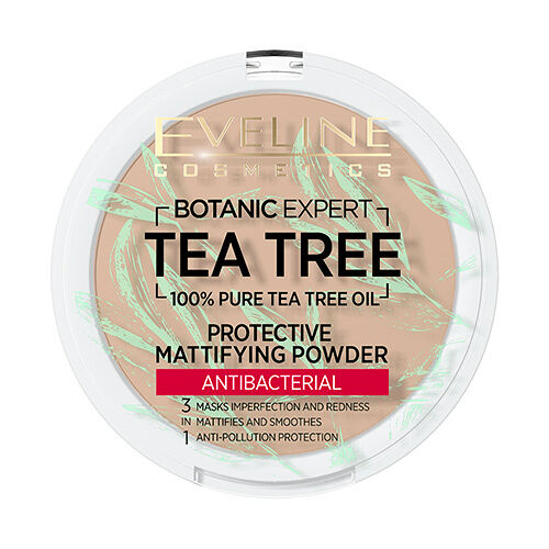 Пудра компактная для лица `EVELINE` BOTANIC EXPERT 3 в 1 антибактериальная матирующая тон 003 light beige