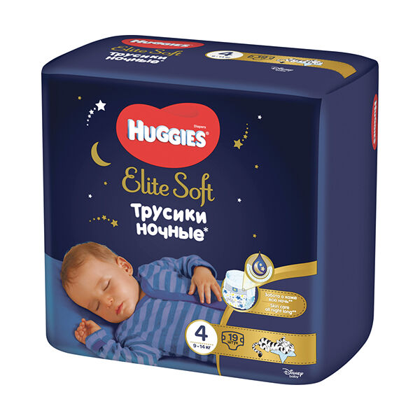 Трусики-подгузники Huggies Elite Soft 4 (9-14 кг) 19 шт.