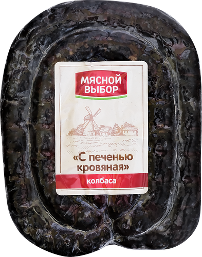 Колбаса полукопченая Мясной выбор кровяная с печенью, вес
