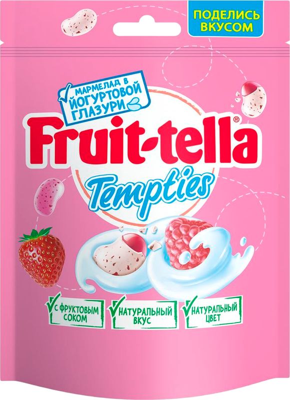 

Мармелад Fruit-tella Соблазны жевательный со вкусом Малина клубника 100 г