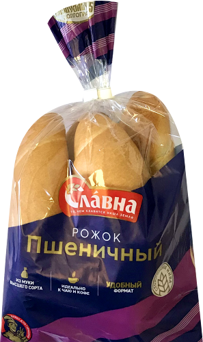 Рожок Славна пшеничный нарезка 200 г