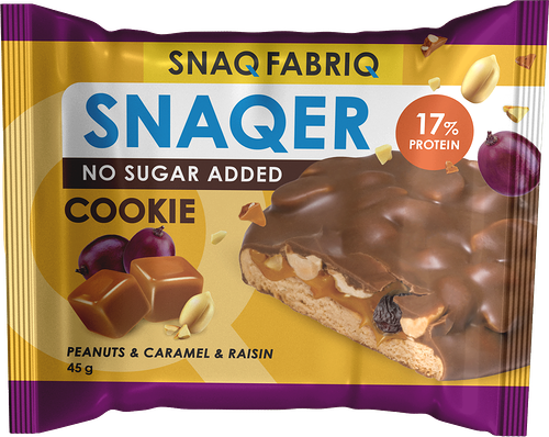 Печенье глазированное Snaq Fabriq арахис, изюм и карамель, 45 г