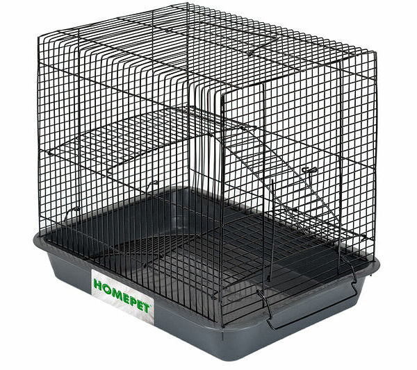 HOMEPET №2 Клетка для грызунов двухэтажная серая, 33 см х 24 см х 28см