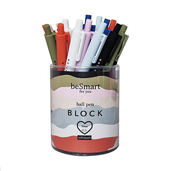 Ручка шариковая Be Smart Block синяя автоматическая в ассортименте